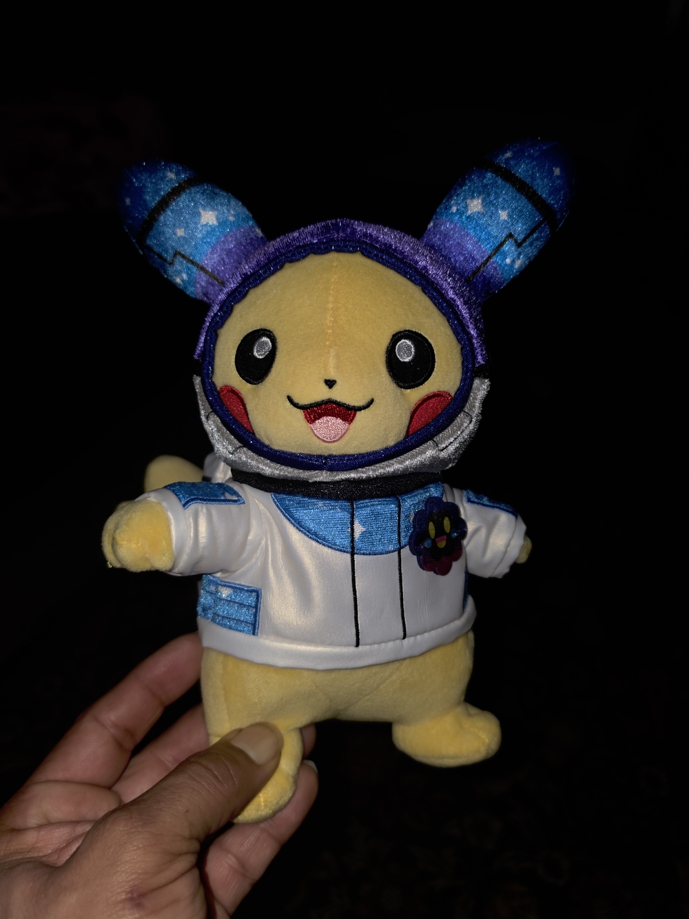 Pokemon Pikachu Plush in Yellow, Blue & Purple Space Hoodie
